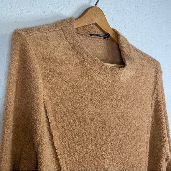 ANTHROPOLOGIE Doe and Rae Women's Terry Sweater Teddy Bear Rust Brown Size Large - Picture 3 of 11